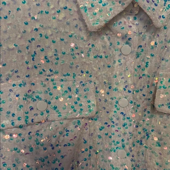 white birch white sequin shimmery top - Picture 4 of 8